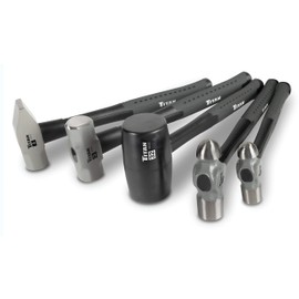 Titan 63125 5-Piece Hammer Set, Includes 16oz & 32oz Ball Pein, 32oz Rubber Mallet, 3lb Sledgehammer, & 3lb Cross Pein, Shock Absorbing Fiberglass Handles with Textured Grips