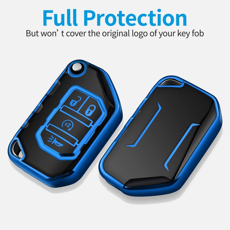Tukellen for Jeep Key Fob Cover Soft TPU Full Protection