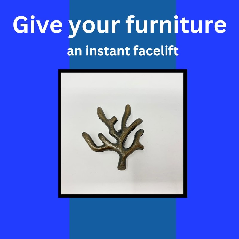 Coral Tree Branch Knob Drawer Pull, Cabinet Dresser (Antique Bronze)