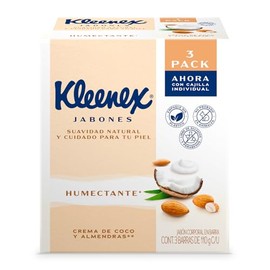 Humectante con Crema de Coco y Almendras, Suavidad Natural, Libre de Sulfatos y Parabenos, 3 Barras de 110g