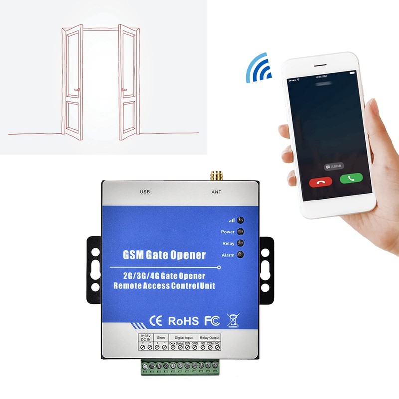 Sonew GSM Gate Opener, RTU5025 Wireless Garage Opener Door Access