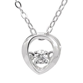 De Buman 18k White Gold 1/20ct 'Dancing' Diamond Pendant Necklace, 18" (G-H, SI1-SI2)