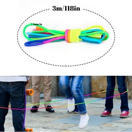 Rainbow Rope, XiXiRan Colourful Rubber Twist, Colour Elastic Rubber Twist, Rainbow Rubber Twist, High-Quality Rubber Twist for Children Bouncing Games Indoor and Outdoor Use, Girls and Boys