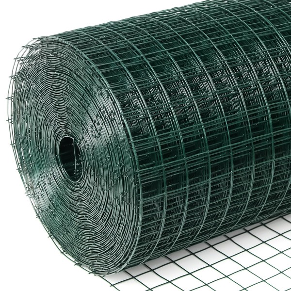 Wirewonders Hardware Cloth 1/2inx6inx25ft Chicken Wire, Green Garden Fence, PVC