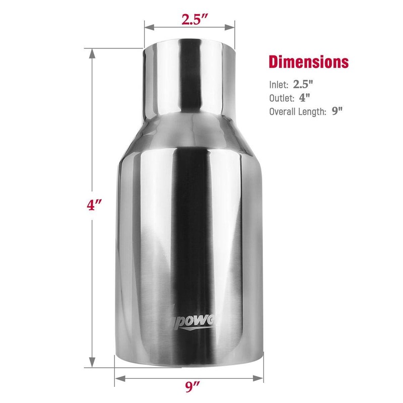 Upower Pack of 2 Exhaust Tip 2.5 inch Inlet 4