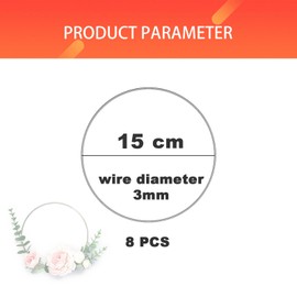 Dream Catcher Rings 15 cm, 8 Pieces Stainless Steel Metal Ring, DIY Silver Decorative Ring for Floral Hoop, Wedding Wreath, Floristry, Wall Hanging