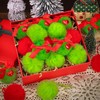 12 Pcs Lime Green Furry Christmas Ball Ornaments Christmas Tree