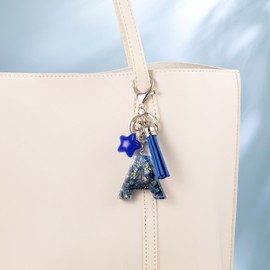 SELOVO Blue A Keyring Friend Alphabet Star Charm Key Chain for Women Girl