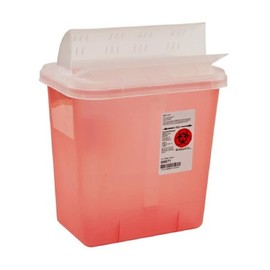Sharps Container, SharpSafety 12-3/4 H X 7-1/4 D X 10-1/2 W Inch 2 Gallon Red Horizontal Entry Lid, 89651 - Sold by: Pack of One