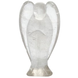 KYEYGWO Rock Crystal Angel Gemstone Crystal Guardian Angel Statues, Pocket Angel Peace Angel Lucky Charm Reiki Fengshui Desk Ornaments 2.75"