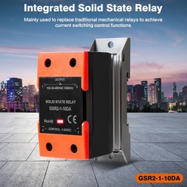 DEWIN Solid State Relay, Solid State Relay with Cooler 10A SSR Solid State Module DC Control AC Single Phase DIN Rails Machine Control Solid State Relay