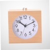Mobestech Creative Wooden Square Alarm Clock with Night Light Snooze