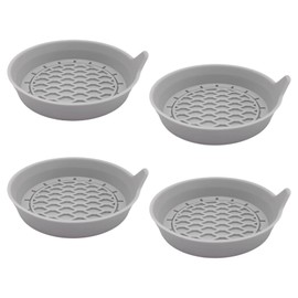 Lyxheth 4PCS Car Cup Holder Coasters, Silicone Anti-Slip Vehicle Insert Water Bottle Mat, Soft Wave Pattern Cup Holders, Universal Car Interior Accessories for SUV, Truck, RV (Grey)