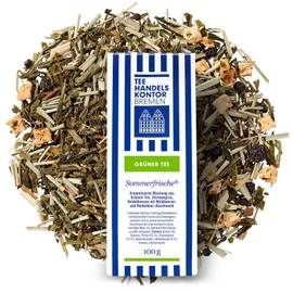 High-quality green tea with lemongrass, blueberries and wild berries | summer freshness | green tea 100 g loose | the ideal summer tea | TEE HANDELSKONTOR BREMEN