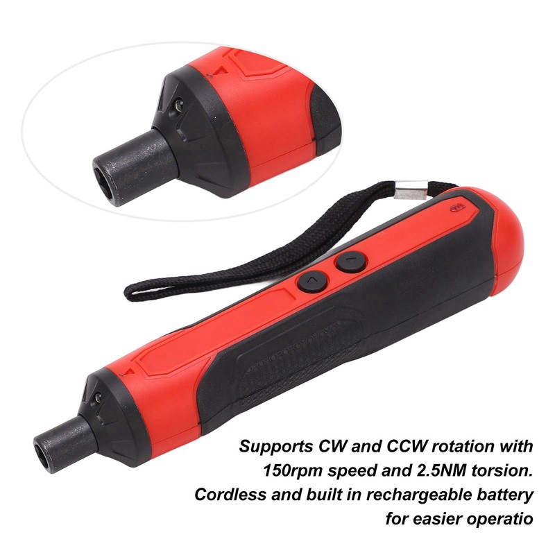 Electric Screwdriver Cordless CW CCW Rotation 150RPM Magnetic Head LED