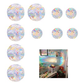 Pack of 10 Suncatcher Stickers, Prism Window Stickers, Sun Catcher, Bird Protection Stickers for Windows, Crystal Rainbow Film, Invisible Window Decoration, Rainbow Window Stickers Glass Panes