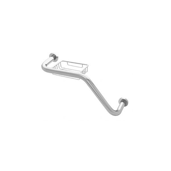 C.R. Laurence GB535CH CRL Polished Chrome 20" 135 Degree Grab Bar With Wire Basket