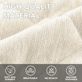 H.VERSAILTEX Couch Cover Chenille Pet Fuzzy Sofa Covers for 2 Cushion Couch Anti Slip Washable Sofa Slipcovers with Strap Soft Couch Protector Cover for Dogs Cats Kids(36" x 63", Ivory)