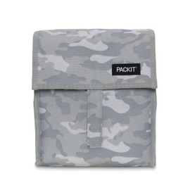 PackIt® Freezable Lunch Bag, Tonal Camo Gray, Built with EcoFreeze® Technology, Foldable, Reusable, Zip and Velcro Closure with Buckle Handle, Designed for Work Lunch and Fresh Lunch On the Go