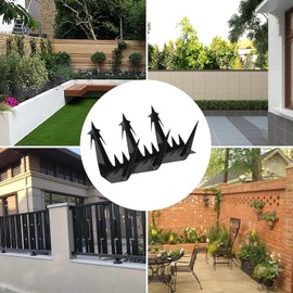 Heavy Duty Anti Climb Security Spikes, Metal Fence Spikes for Walls & Roof - Intruder & Animal Deterrent, Galvanized Steel Spikes with Screws, Outdoor Home Protection（122"）