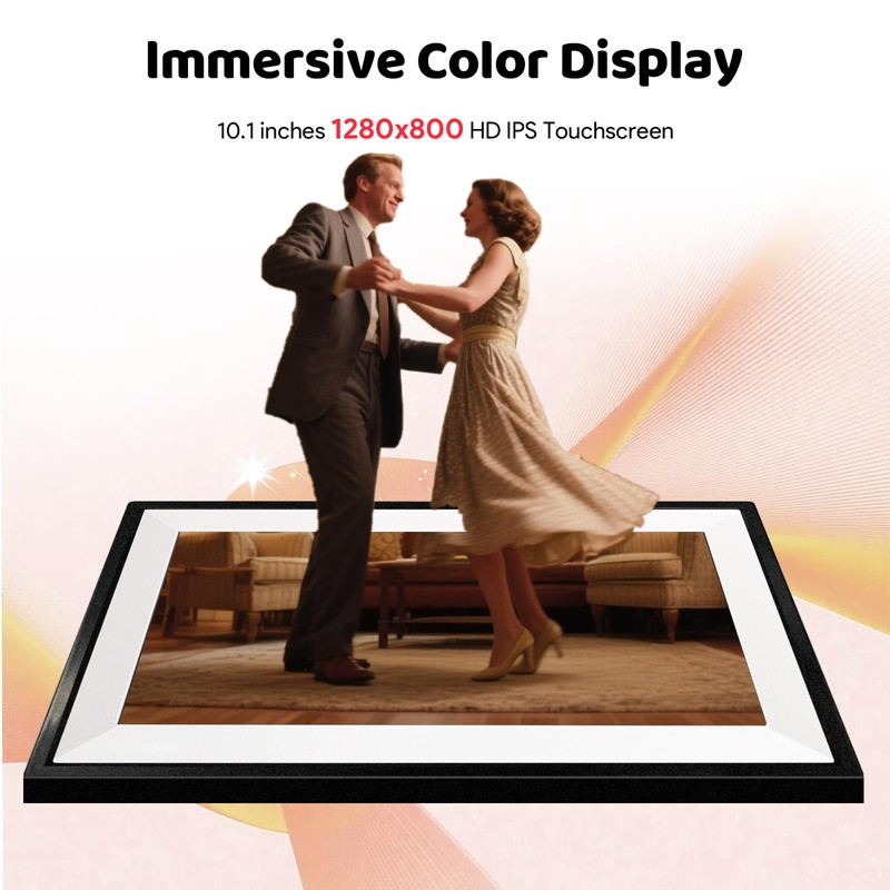 Digital Picture Frame WiFi Digital Photo Frame, 32GB Storage, Auto-Rotate