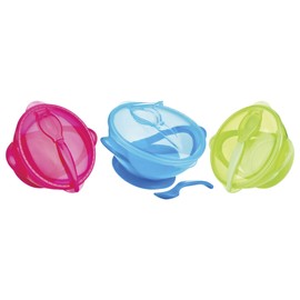 Nûby ID541 9Blue Baby Feeding Bowl with Suction Cup and Spoon, Blue