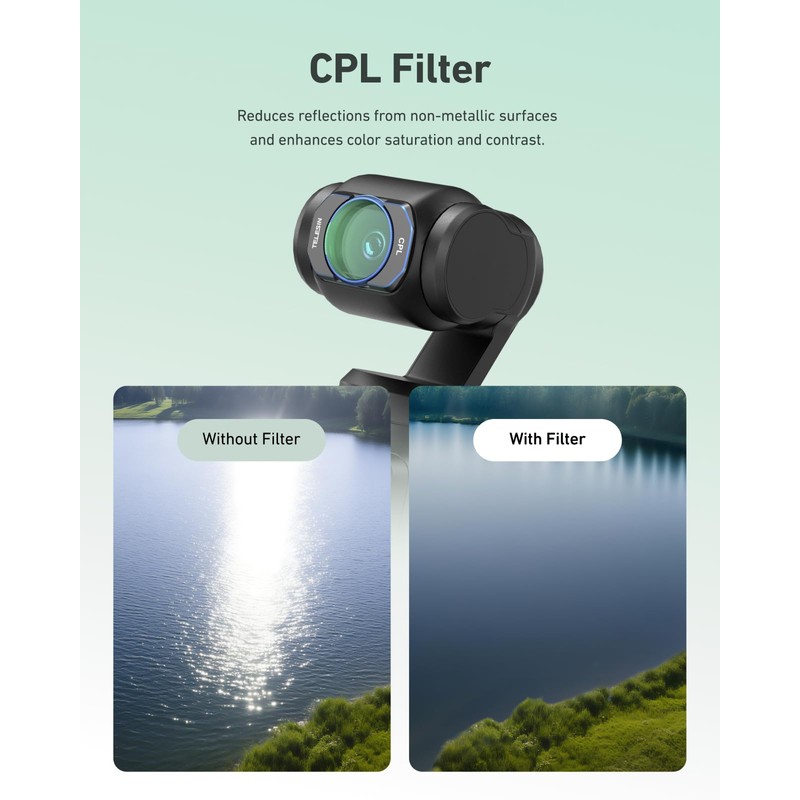 TELESIN CPL Zirkularpolarisator Filter Objektivschutz für DJI Osmo Pocket 3