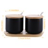 SHUESS Set of 2 Ceramic Storage Jars, Black, Salt Barrel
