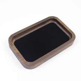 DSHOM Walnut Solid Wood Square Jewelry Display Tray for Elegant Presentation of Your Finest Pieces, Perfect for Personal Use Men Gift