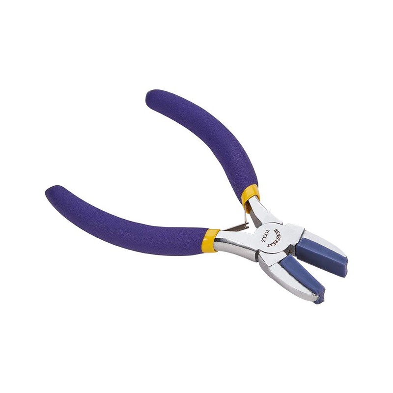 BENECREAT Double Nylon Jaw Flat Nose Pliers Mini Steel Wire