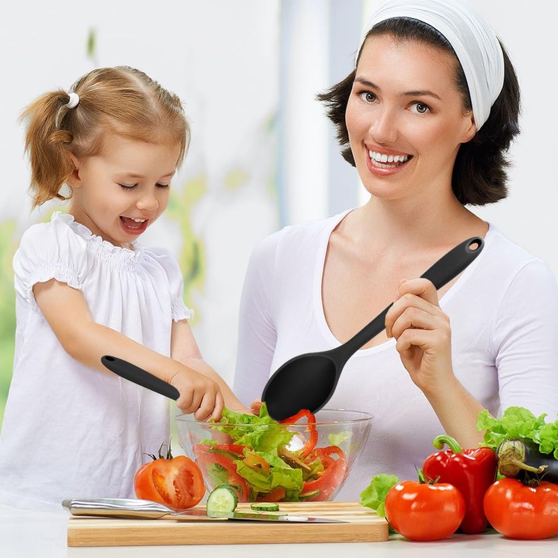 Cooking Spoon 2Pcs Red Large Serving Spoons 10.8'' Heat Resistant
