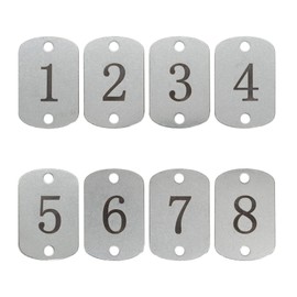 Rectangular Stainless Steel Numbered Tags Key Tags with Two Holes (1-10)