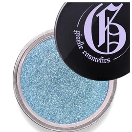 Paleta de Sombras de Ojos Orgánicas, Polvos Iluminadores con Brillo, Sombras de Ojos Azules, Maquillaje en Polvo Suelto, Luna Azul 0,11 Onzas         
