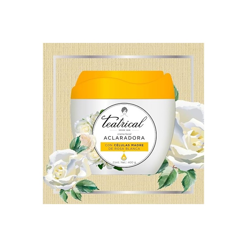 TEATRICAL - Crema aclarante. Con células madre de rosa blanca