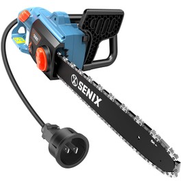 SENIX Electric Chainsaw, 18" Corded Chainsaw,15 Amp Chain Saw for Wood Cutting, Tree Trimming, Garden Tool for Pruning, Branch Cutting, Yard, Fathers Day Gift for Men,Gardener, CSE15-M