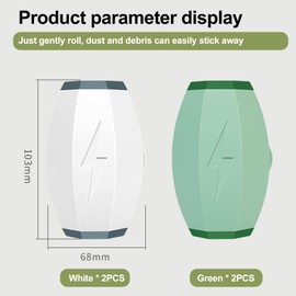 4 Stück Wiederverwendbarer Fusselroller, Tierhaarentferner Fusselrolle, Kompakt Tragbar Fusselrollerball, Reusable lint Roller für Kleidung, Sofas, Teppiche und Haustier Haar (Grün + Weiß)