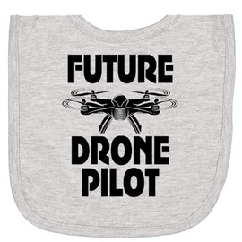 inktastic Future Drone Pilot Operator Newborn Bib Heather Grey 44986