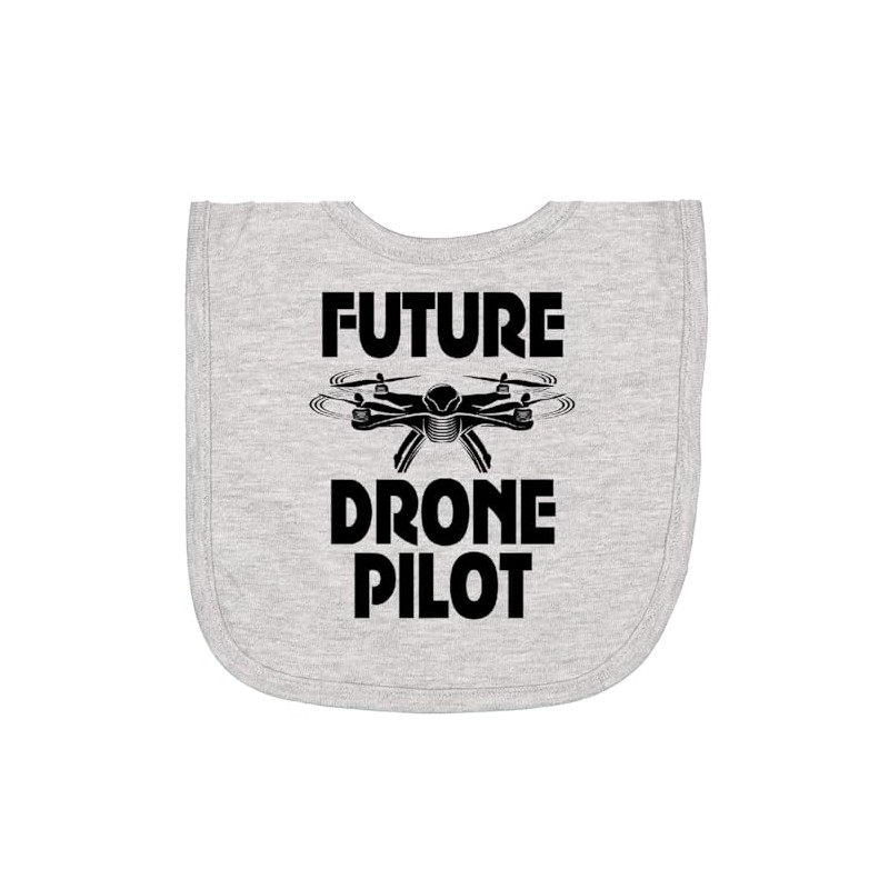 inktastic Future Drone Pilot Operator Newborn Bib Heather Grey 44986