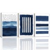 Blue Abstract Wall Art Canvas - Navy and White Framed