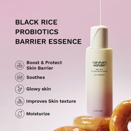 haruharu Wonder Black Rice Probiotics Barrier Essence, Skin Flooding & Layering, Strengthens Skin Barrier, Moisturizes, Glowy Radiant Skin, Ceramide & Panthenol, 4.05 fl.oz