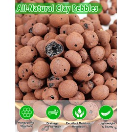 TOYPOPOR Leca Clay Pebbles for Plants, (6 Quarts) Leca Balls, Lightweight Clay Ball, Potting Mix, Grow Media Used for Drainage, Decoration, Aquaponics, Hydroponics and Other Gardening Essentials