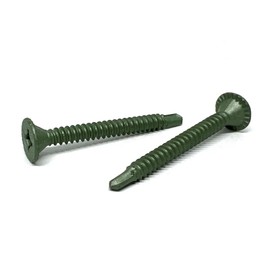 (225 Pieces) #8x1-1/4" Combo Flat Head Self Drilling Cement Board Screws Zinc Green
