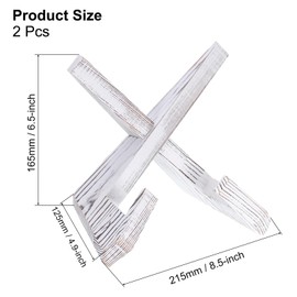 sourcing map 2 Pcs Wooden Plate Stands for Display, 6.5 Inch Decorative Picture Easel Frame Display Holder Stand for Platters Bowl Dish Pictures Book Tabletop Art Decor, White