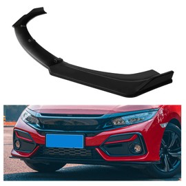 Kojem 3Pcs Front Bumper Lip Compatible with 2016-2021 Honda Civic Under Chin Spoiler Splitter Plastic (Matte Black)