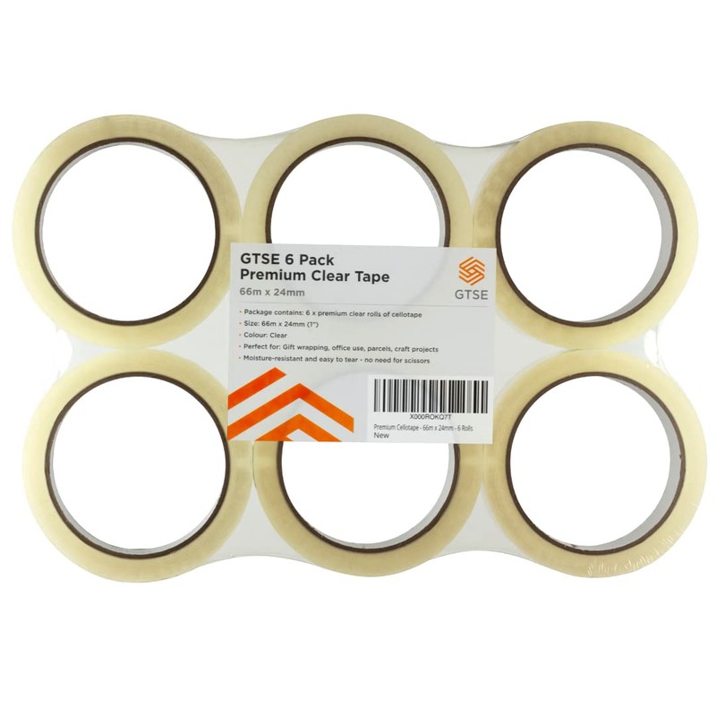 GTSE 6 Pack of Cellotape, 24mm x 66m per roll,