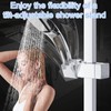Shower Holder,Shower Head Holder,360° Angle Adjustable Square Shower Holder Bracket