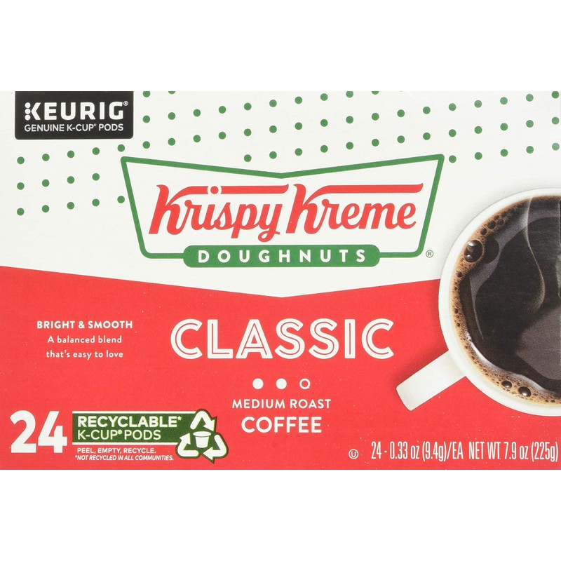 Krispy Kreme Classic, Single-Serve Keurig K-Cup Pods, Medium Roast Coffee,