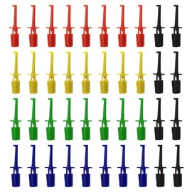Micro Traders 40PCS Multimeter Electrical Testing Single Hook Clip Grabber Test Probe Cable Clip Kit 5 Colours Electrical Tools for Multimeter Wire Lead