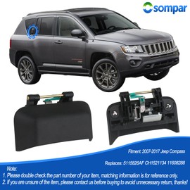 Osompar - Manija exterior para puerta trasera del pasajero lateral derecho compatible con Brújula 2007-2017 sustituye a 5115826AF