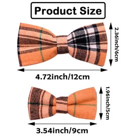 PET SHOW 50Pcs Plaided Large Dog Bow Ties Dog Bowties Doggies Bulk for Medium Big Pet Collar Attachment for Girl Boy Cat Kitten Summer Valentines Holiday Christmas Birthday Wedding Costumes